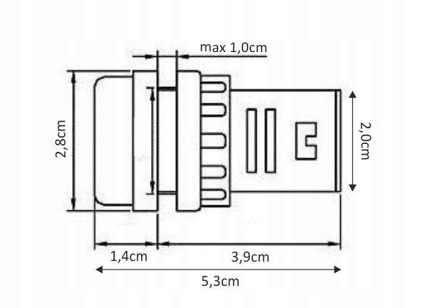Lampka kontrolka sterownicza niebieska LED 230V 22MM