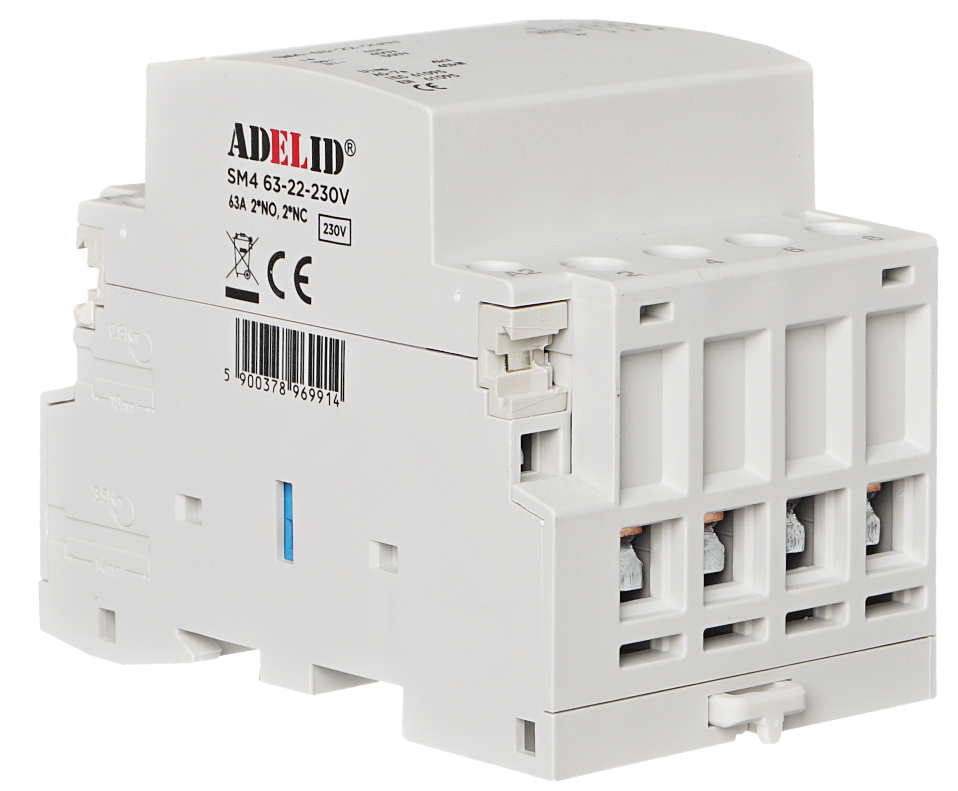 Stycznik modułowy 63-22 230V 63A 3-faz 40A 2NO 2NC