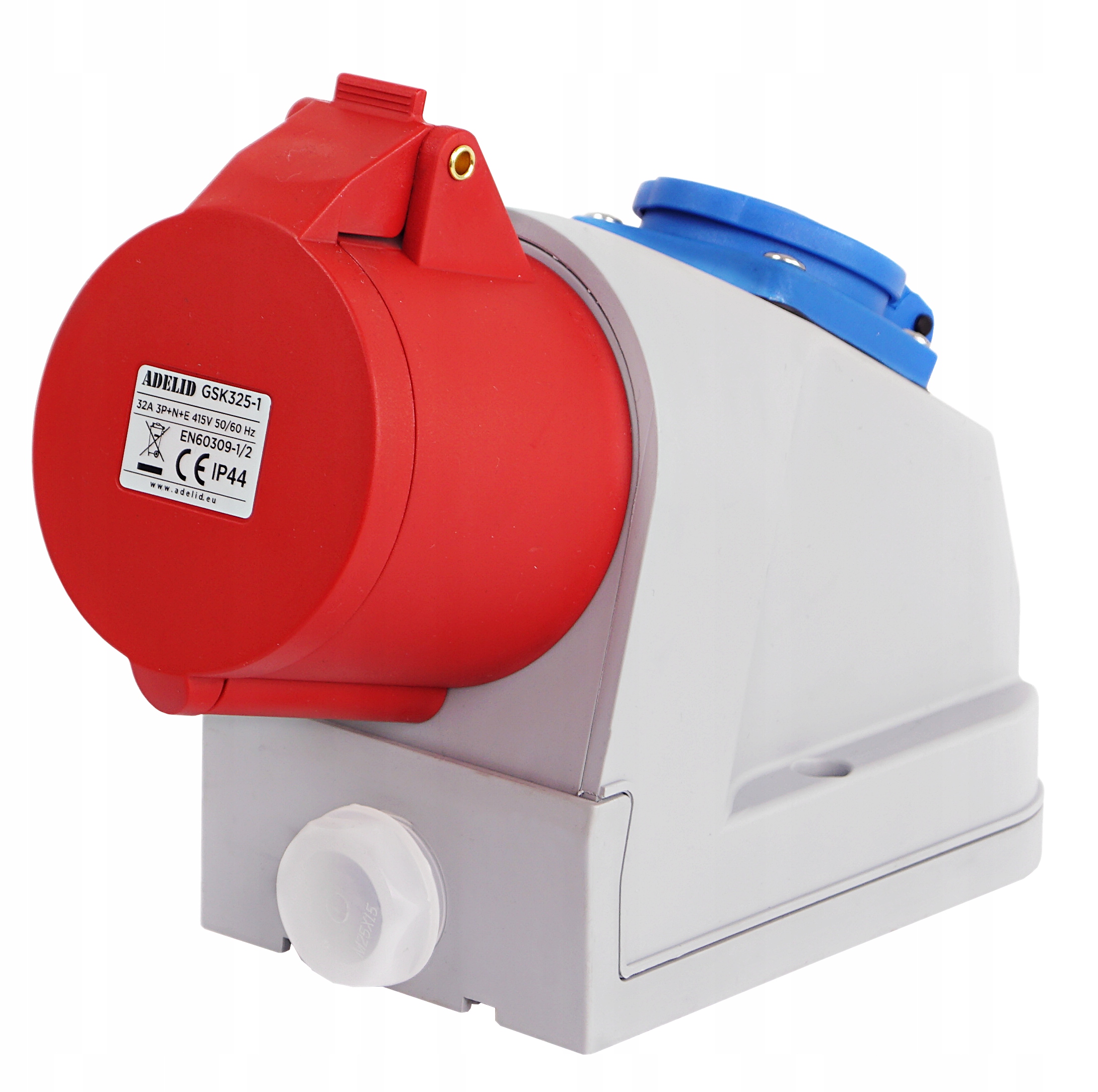 Gniazdo Siłowe Stałe Kombi 32A 5P + 230V IP44 32/5