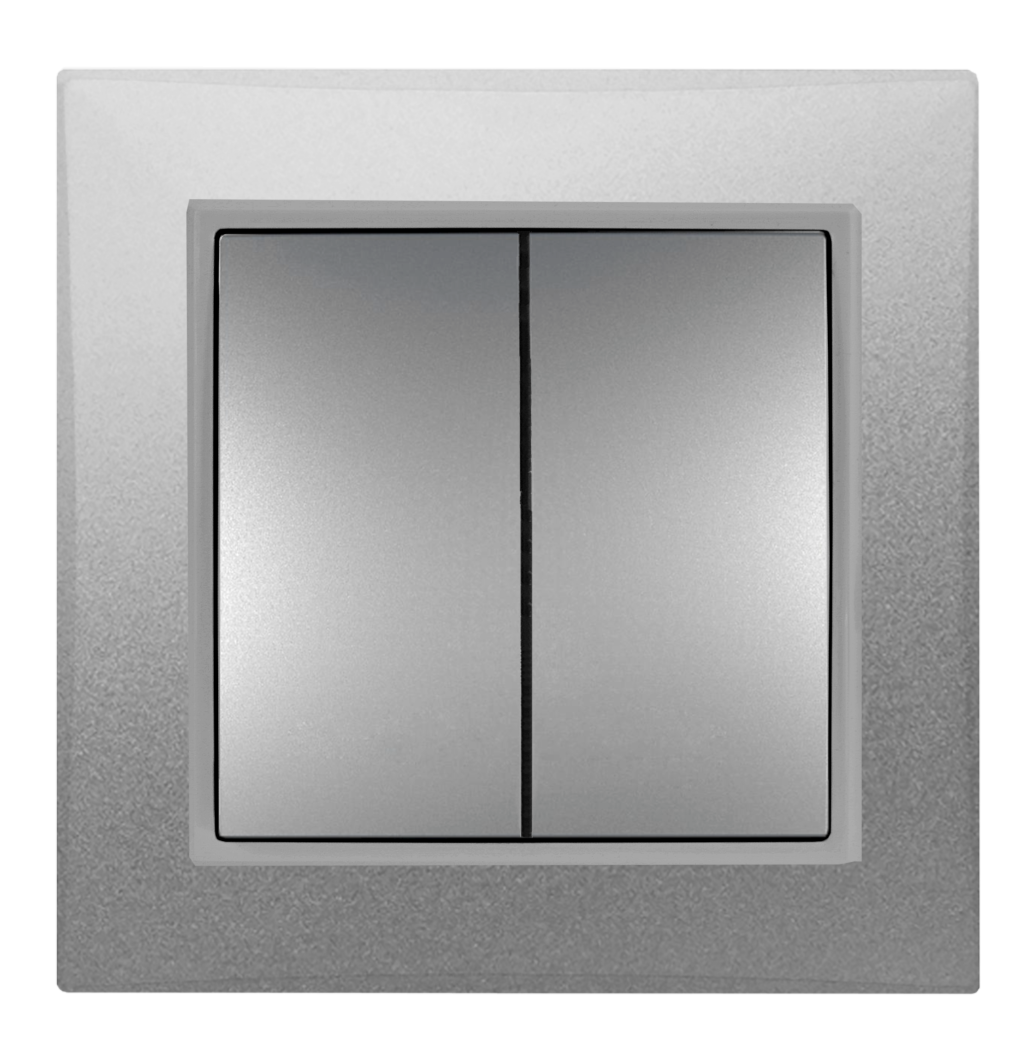 WŁĄCZNIK ŚWIATŁA PODWÓJNY SZARY SCHODOWY