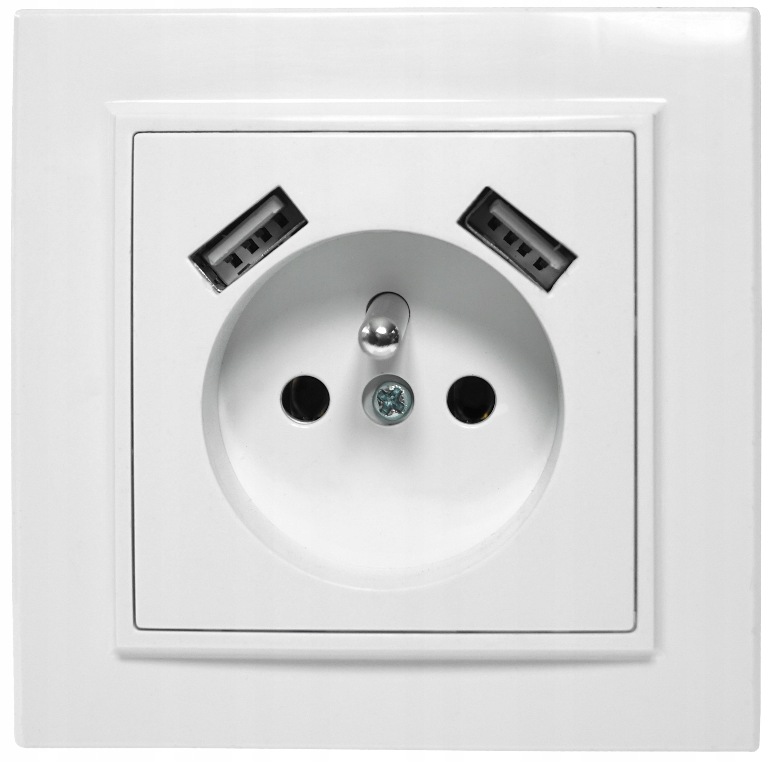 QUADRA Gniazdko Z Bolcem 2x Usb Do Ramek  230V 2.1A
