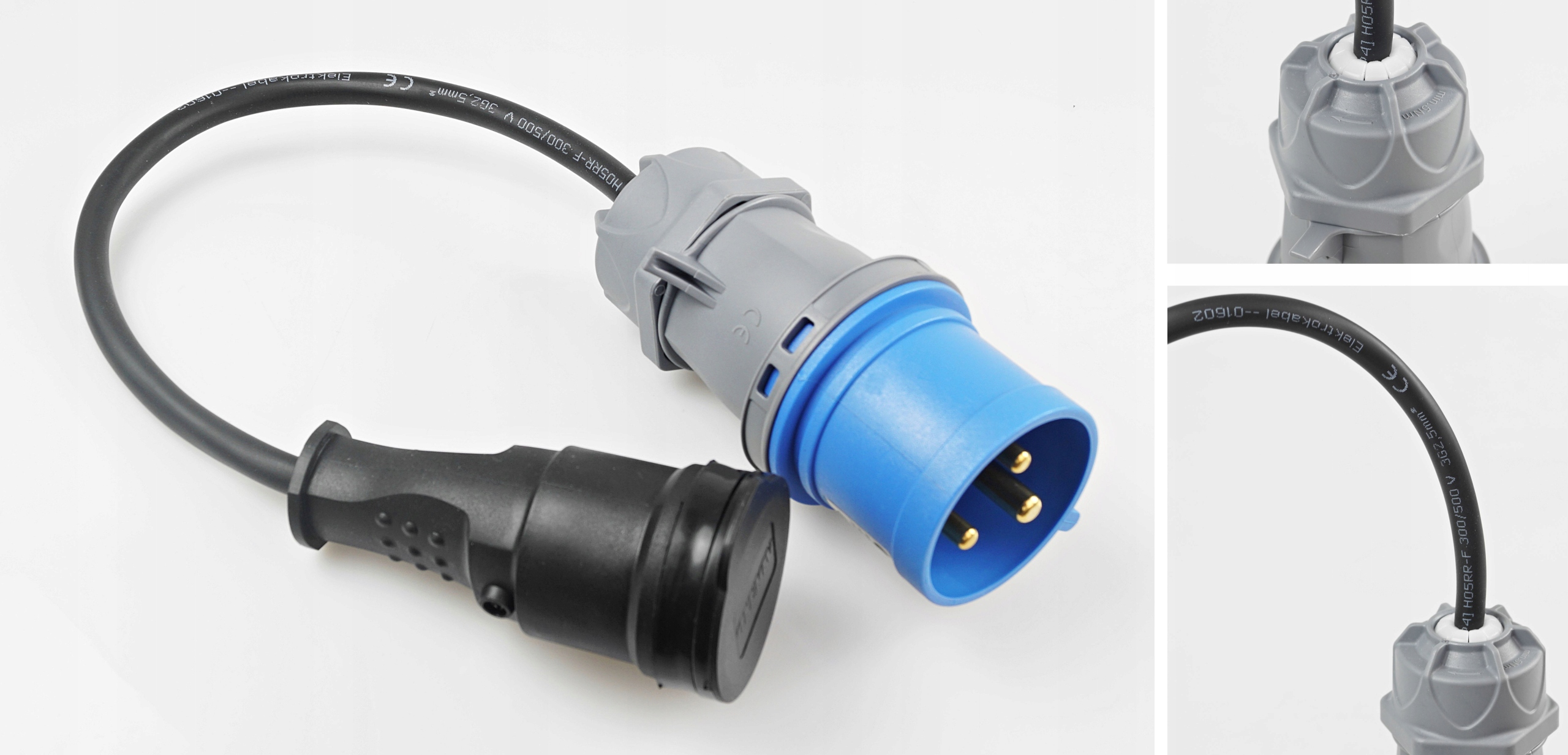 Adapter kempingowy CEE przejściówka 230V, wtyczka z gniazdem