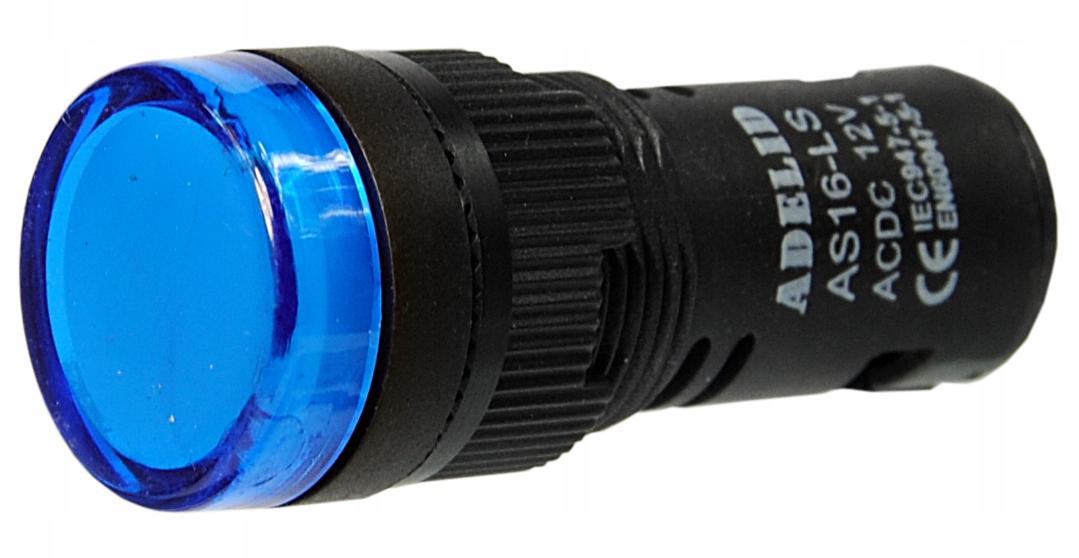 Lampka kontrolka sterownicza niebieska LED 24V 16MM