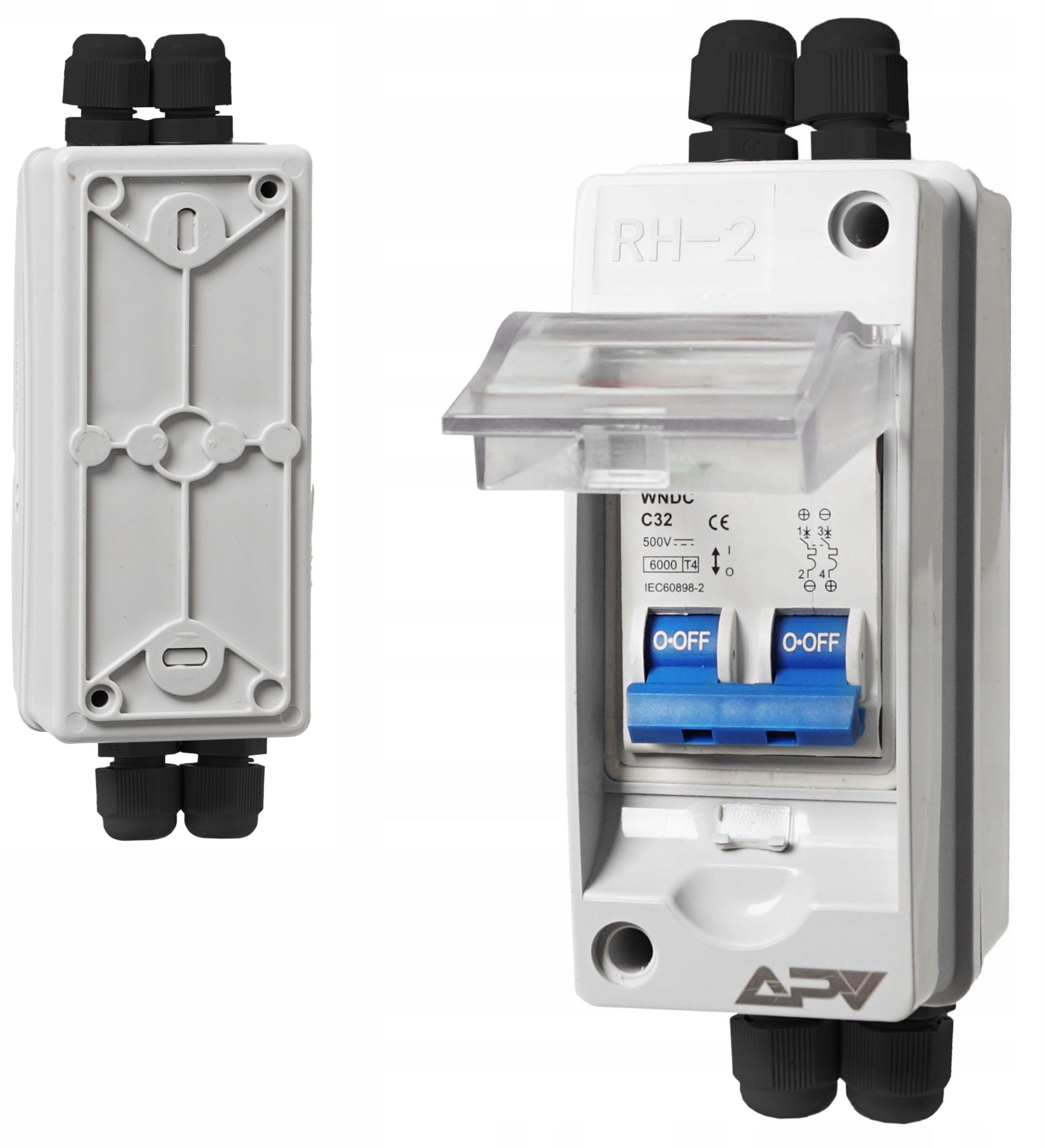 WYŁĄCZNIK PRĄDU STAŁEGO IP65 W OBUDOWIE 500V DC 2P 32A