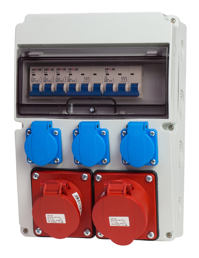 Rozdzielnica RSW 1x 32A 1x 16A 5P, 3x 230V, zabezpieczona 32A 16A "C"