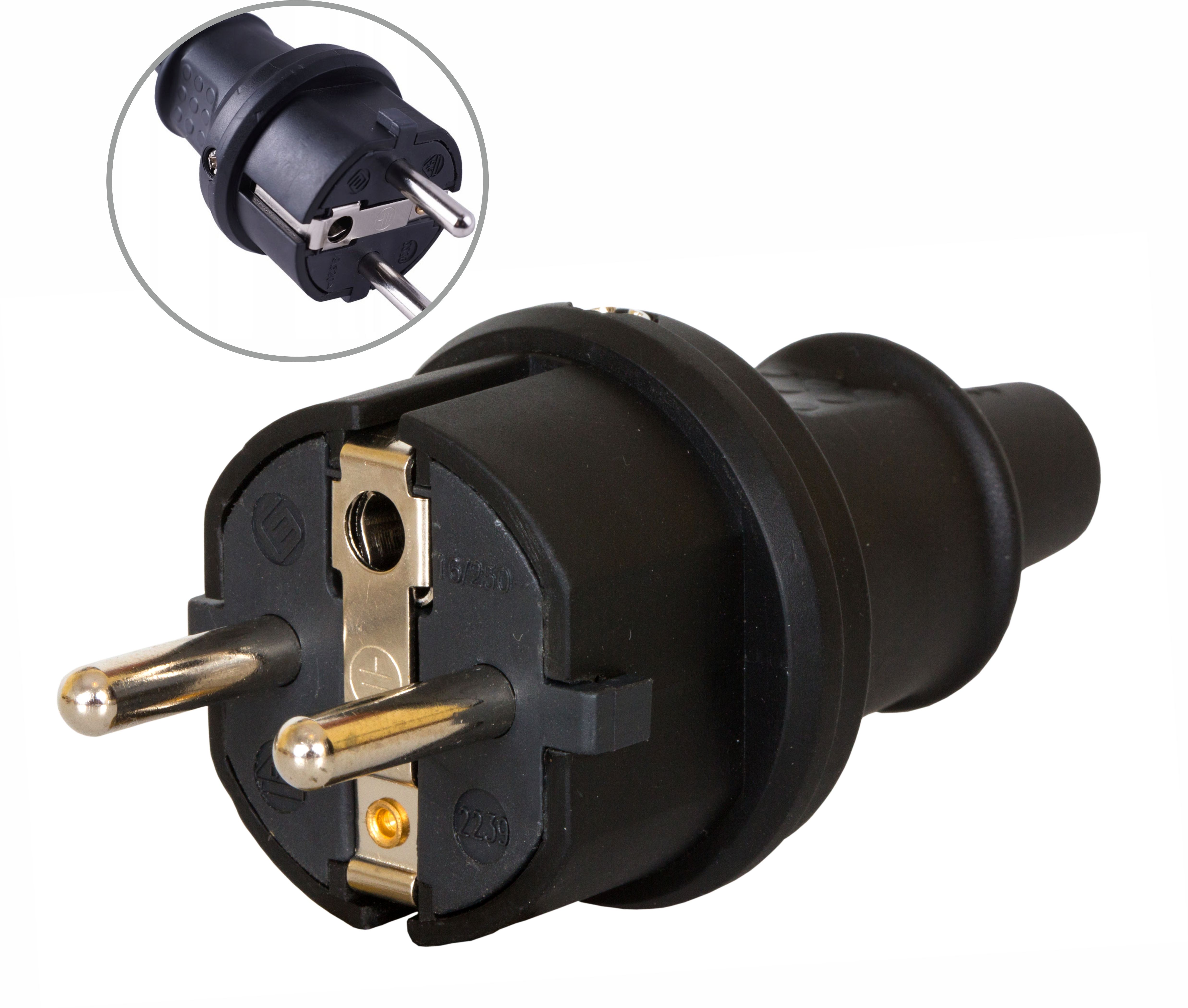 39 Wtyczka Gumowa 16A 230V IP44 na przedłużacz Z/U 250