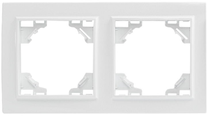 QUADRA Ramka Podwójna Biała Pozioma Włącznik 15
