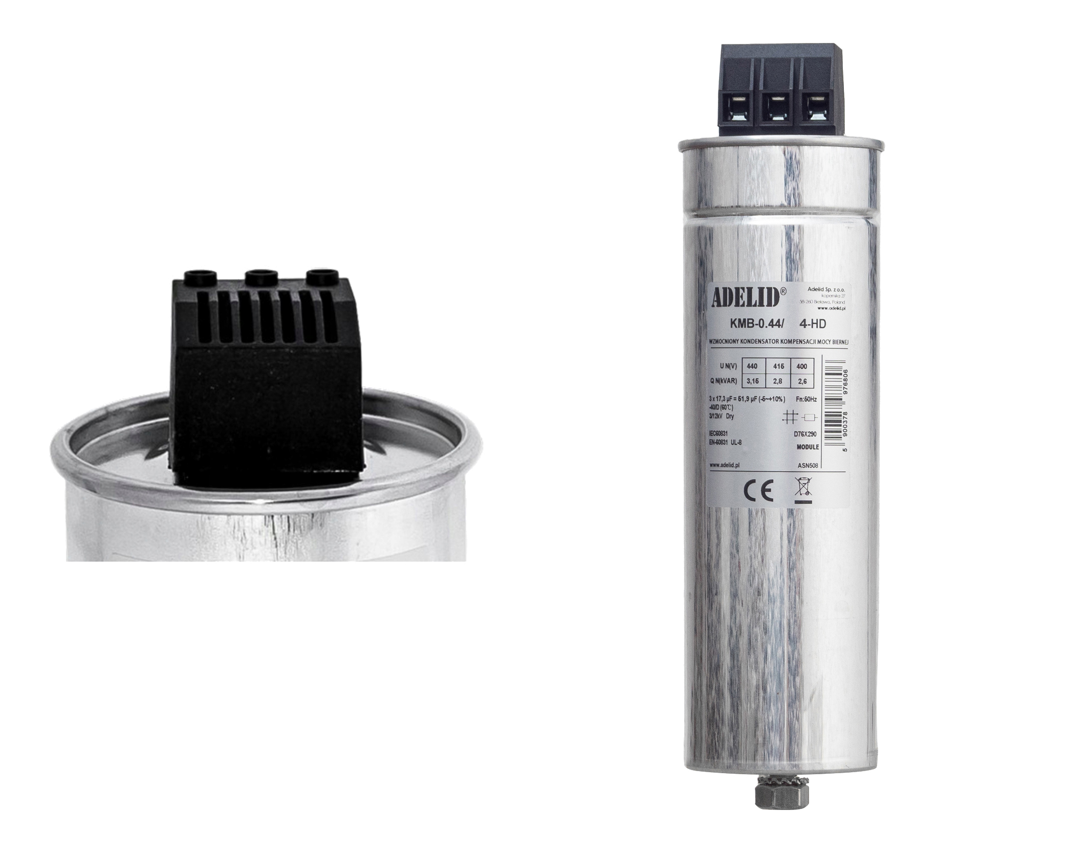 Kondensator do kompensacji mocy biernej 4kVAr 440V