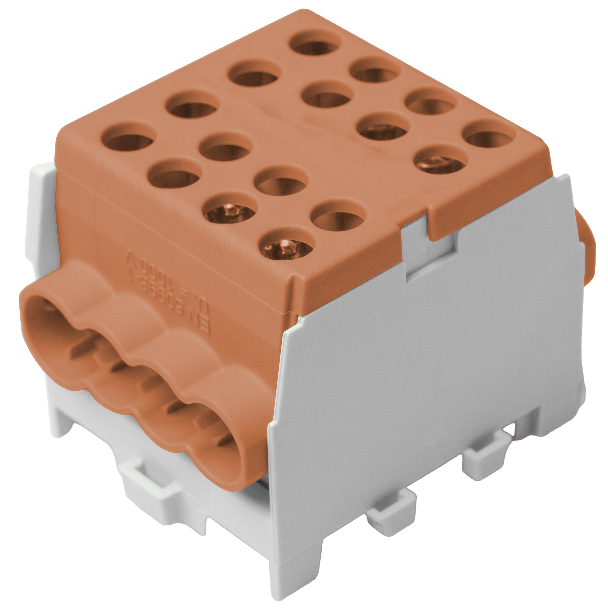 BLOK ROZDZIELCZY ZACISK ODGAŁĘŹNY 1x25 3x16 BRĄZOWY 1x100A