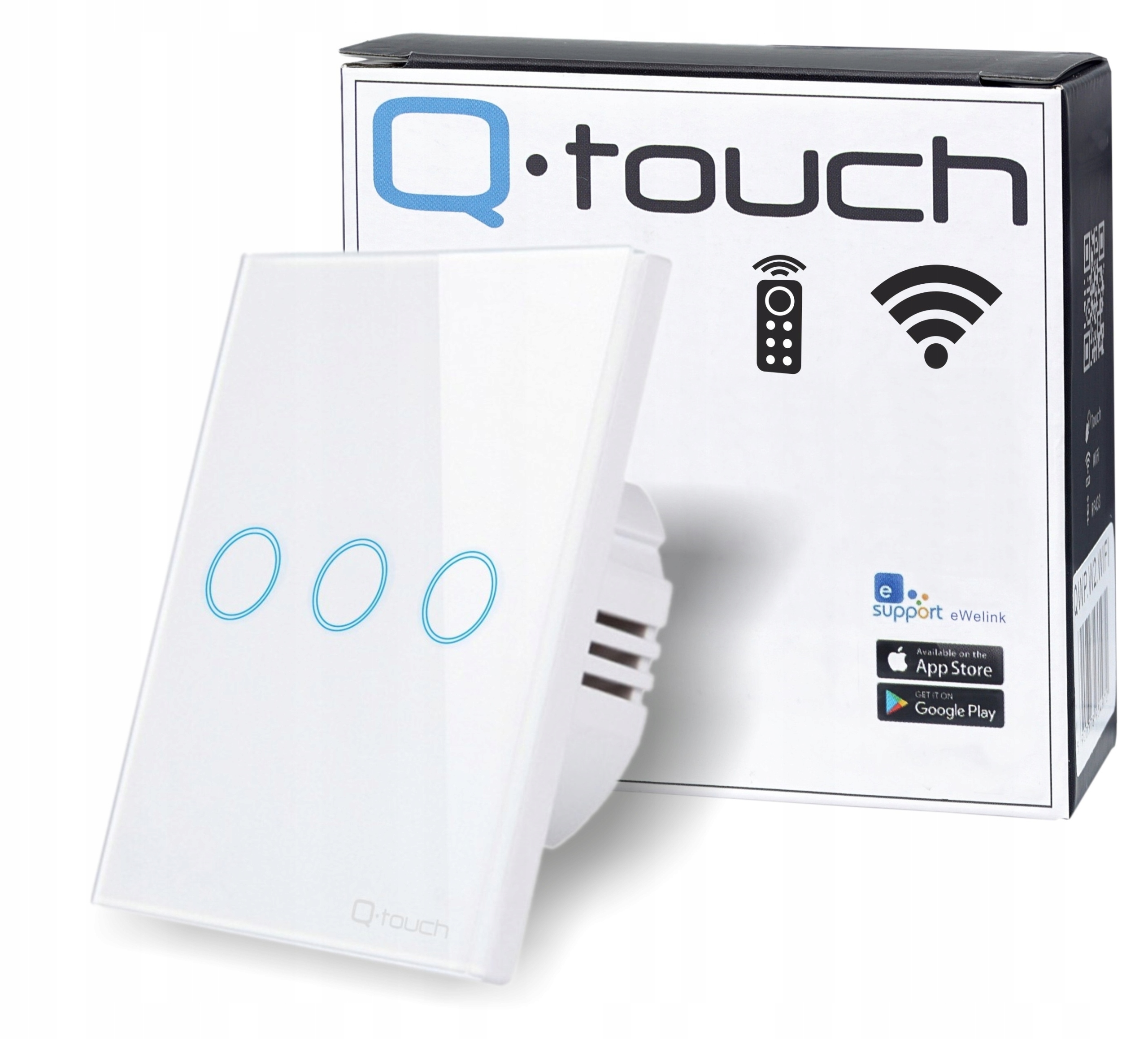 Dotykowy Włącznik Światła Potrójny Szklany WiFi Qtouch