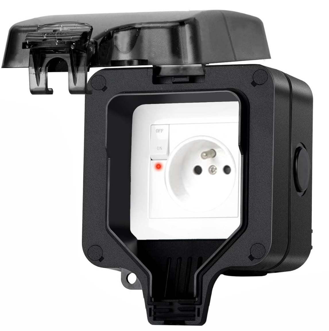 GNIAZDO ELEKTRYCZNE 230V WODOSZCZELNE OGRODOWE Z PRZEŁĄCZNIKIEM IP66