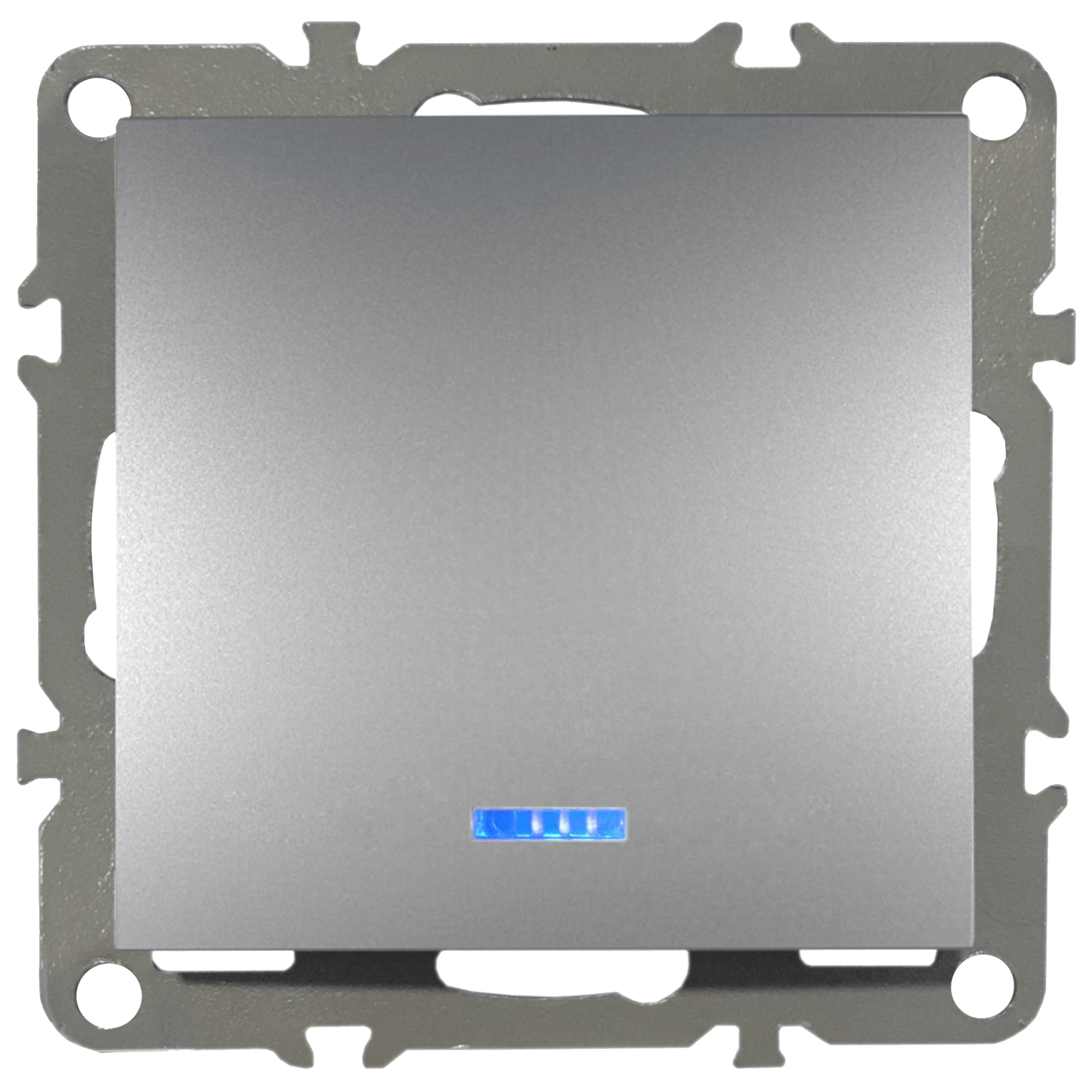 WŁĄCZNIK ŚWIATŁA POJEDYNCZY SZARY KRZYŻOWY PODŚWIETLANY