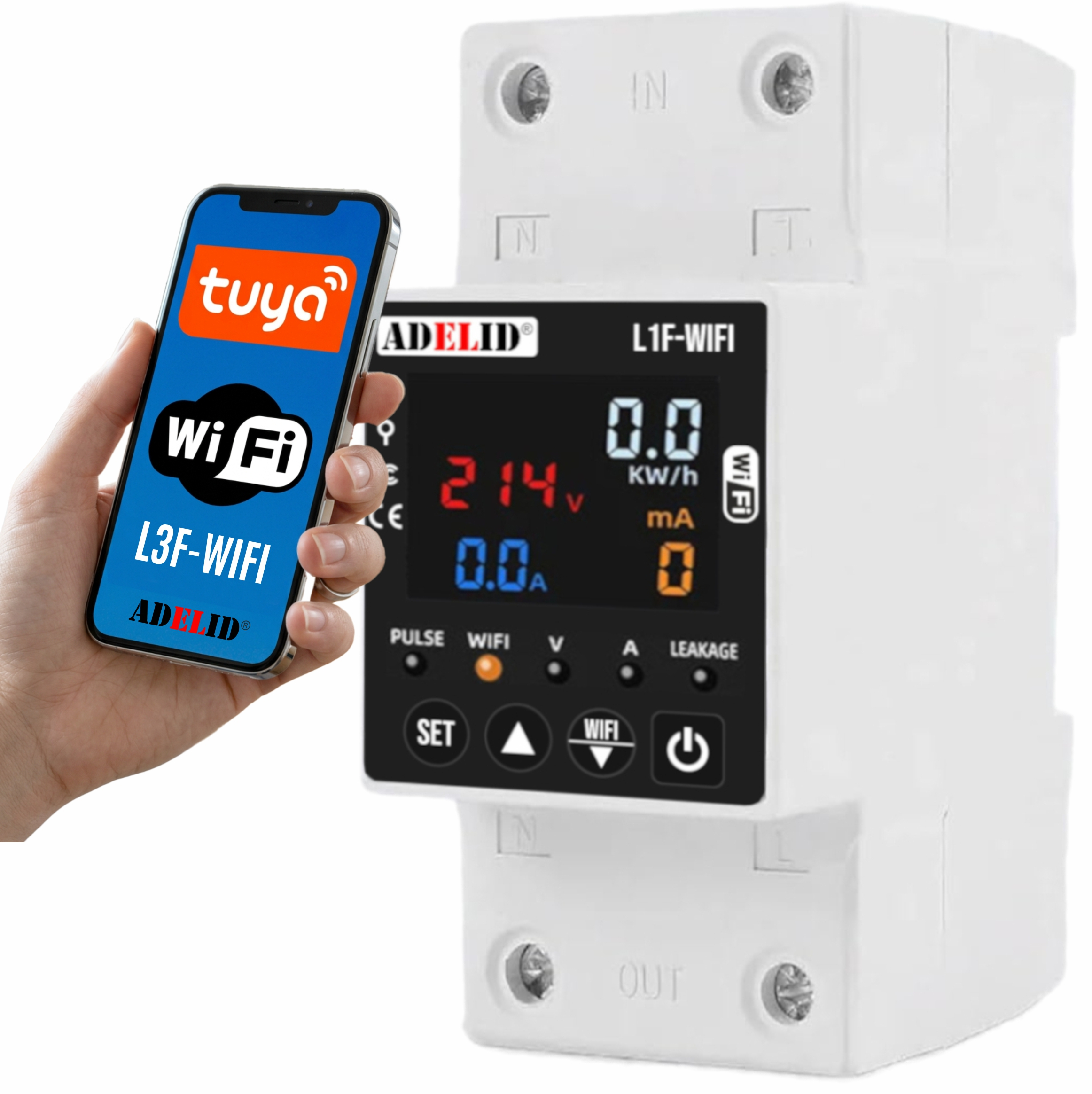 Licznik Jednofazowy WiFi Podlicznik Energii Prądu 1-faz Smart  TUYA