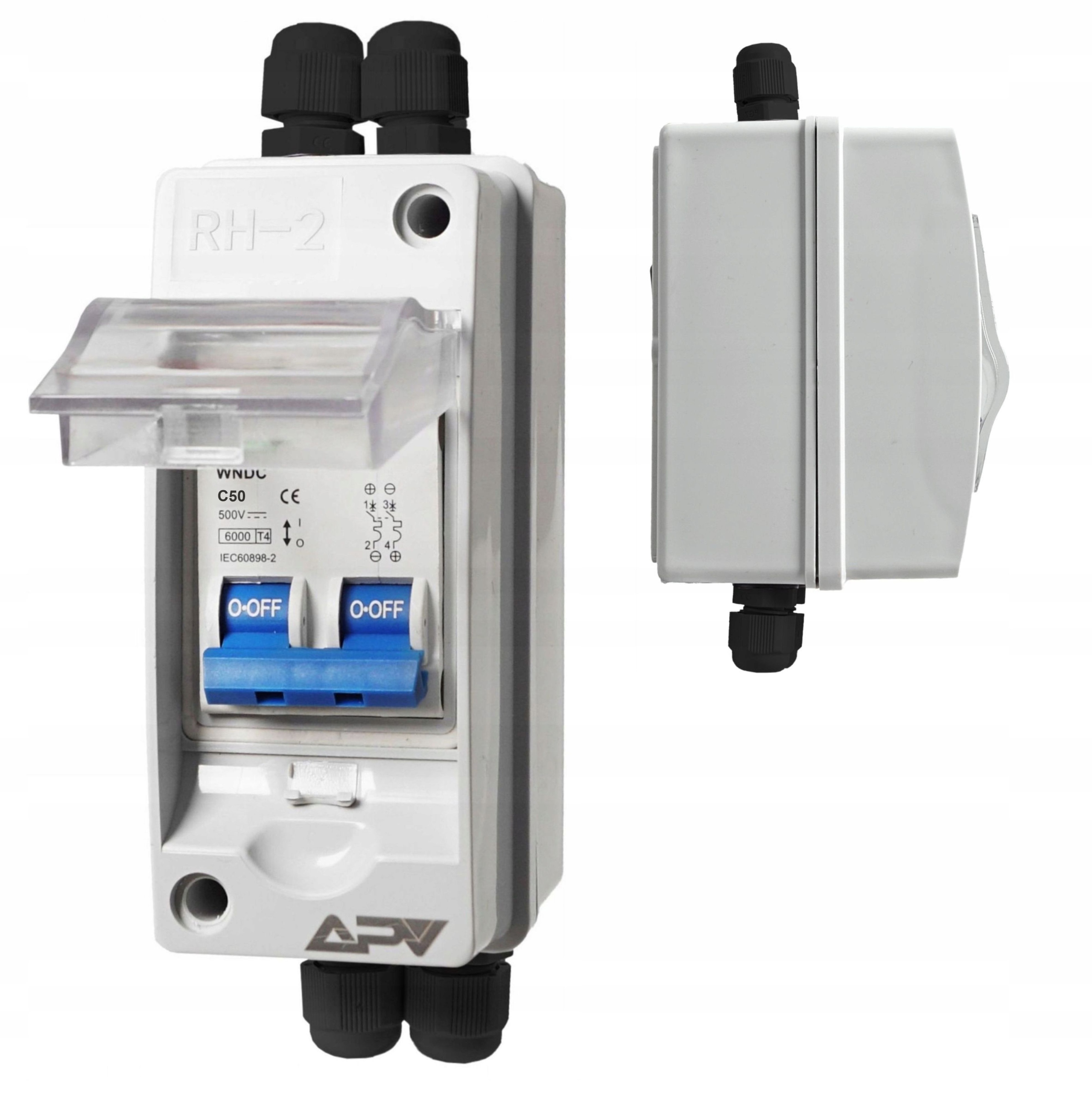 WYŁĄCZNIK PRĄDU STAŁEGO IP65 W OBUDOWIE 500V DC 2P 50A