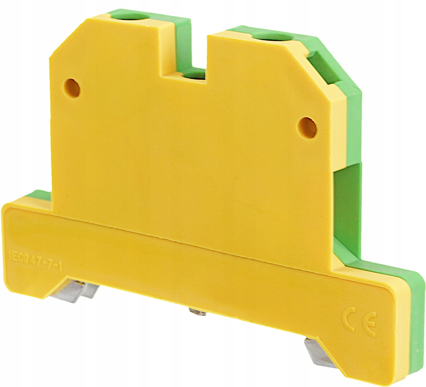 Złączka szynowa ZUG na szynę TH35 4 zielono-żółta PE