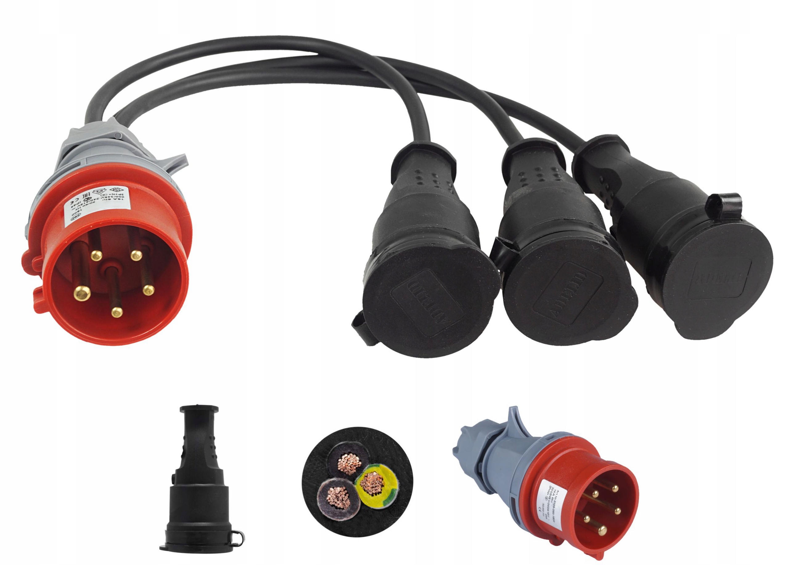 Adapter siłowy trójnik redukcja przejściówka 32A